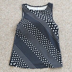 Lands' End High Neck Black Polka Dot Tankini Swim  Top 12